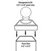 Nuvo Iron PCB03 x 3 1/2" Ball Post Cap, Black
