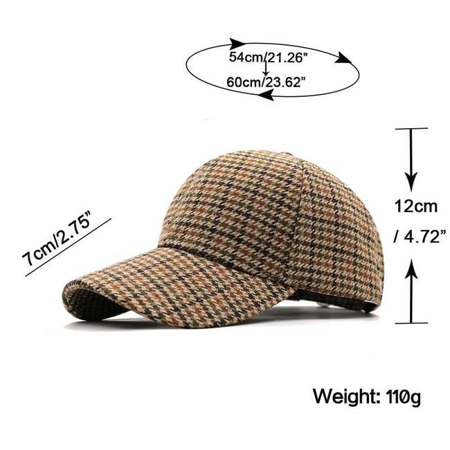 Houndstooth Tartan Baseball Cap For Men And Women British Plaid