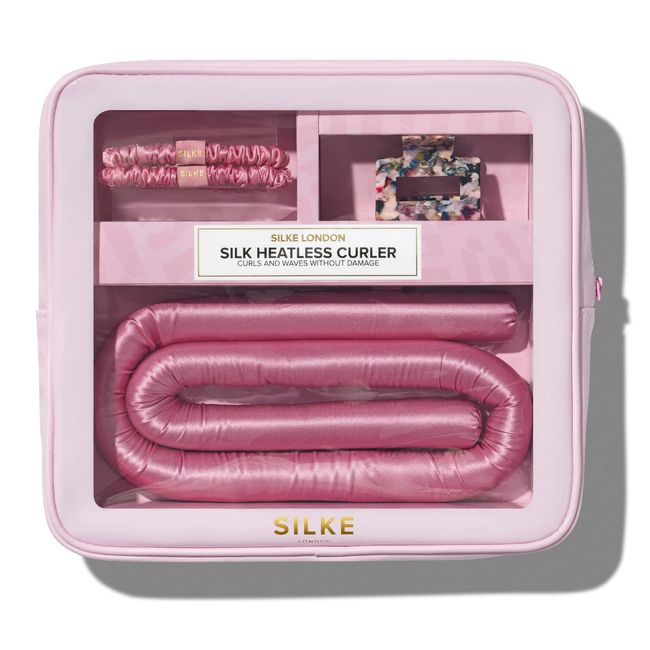 SILKE Heatless Curlers Headband | 100% Luxurious Heatless Curls | Silk Hair Curlers No Heat - Big Bounce, No Effort | Silk Heatless Hair Curler | Easy & Effortless - No Heat Hair Curlers (Pink)