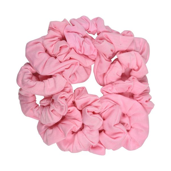 12 Pack Solid Hair Ties Scrunchies (Light Pink)