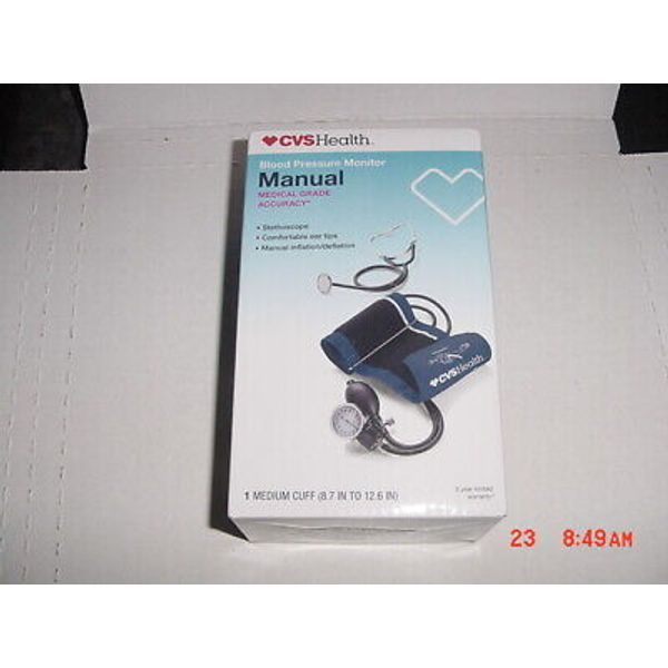 CVS HEALTH - BLOOD PRESSURE MONITOR - MANUAL -NEW! MEDIUM CUFF