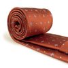 S&W SHLAX&WING Ties for Men Orange Dark Copper with Floral Pattern Classic Size