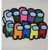 RED AMONG US CHARACTER ALIEN IMPOSTER VIDEO GAME IRON ON PATCH
