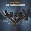 POWERTEC, 6 x 4 x 4 70189 Y-Fitting, Black