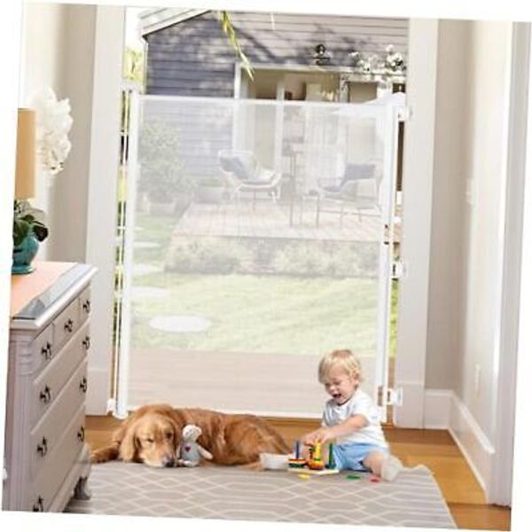 65” Extra Tall Baby Gate Retractable Pet Gate Indoor 55” Wide Retractable Dog