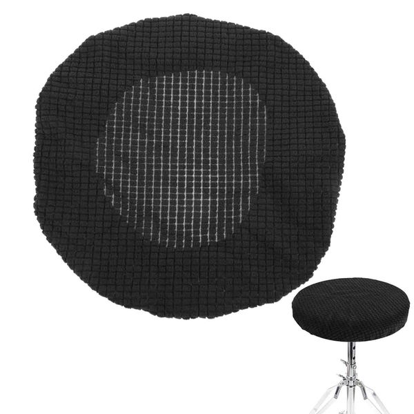 Imikeya Stretch Chair Cover, Round Seat Cushion, Soft Protective Stool Cover, Short Chair Seat Cover, Protective Stretch Cover for Home Office, Bar, Restaurant, Office Chair, Black