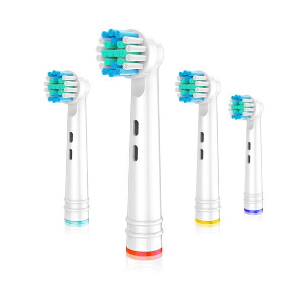 Replacement Brush Heads Compatible with Oral B Braun Electric Toothbrushes, 4PCS, Small Round Head Fit for Daily Clean, Refiils for Oral-B Handles 3756 3757 3744 3765 3738 4729