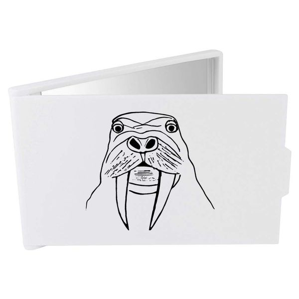 Azeeda 'Walrus Face' Compact/Travel/Pocket Makeup Mirror (CM00011440)