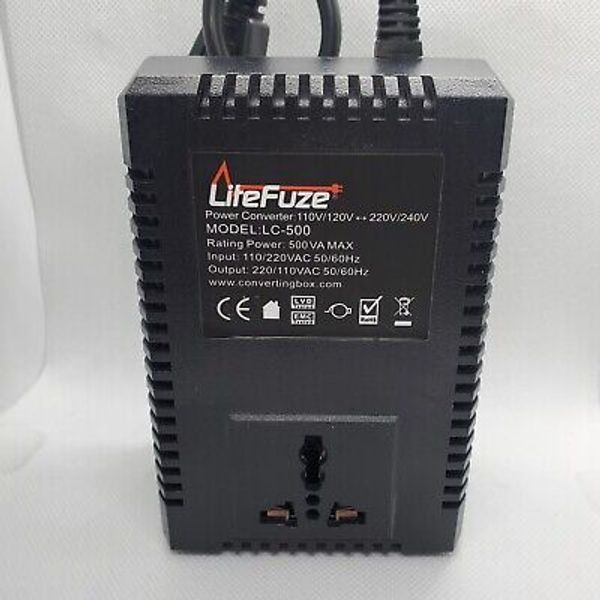 LiteFuze 500W Travel Voltage Converter - LC-500