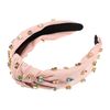 VOCOSTE Pink Headband Diamond Women Knotted Fashion Pleated Headband Versatile Outerwear Hair Accessories 1pc