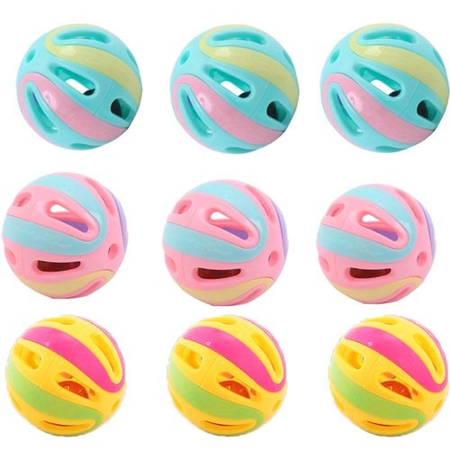 LIVE4COOL 9 Pcs Cat Toys Bell Balls Self-Help Boredom Sounding Bells Tease Cat Nibbling Balls Rattle Toy Balls
