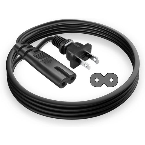 Replacement TCL TV Power Cord for TCL 28" 32" 40" 43" 48" 49" 50" 55" 60" 65" 75" 80" 85" Inch LCD HD Smart 4K Curved TV 32S3800 40FS3750 43UP130 48FS3750 55FS3750 2 Prong AC Wall Plug Cable 6ft
