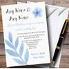 Watercolour Subtle Powder Baby Blue Personalised Wedding Invitations