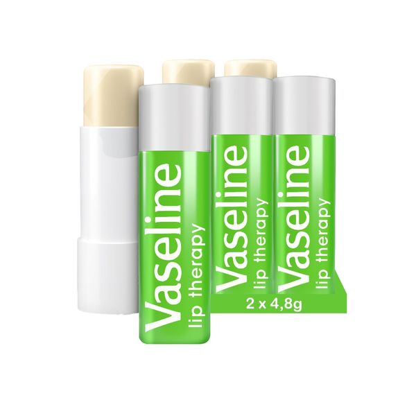 Vaseline Lip Therapy Aloe Vera | Getönter Lippenbalsam | Lippenstift mit Aloe Vera und Vitamin E (Aloe Vera 2 x 4,8g)