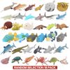 18 Pack Assorted Ocean Animal, Stretchy and Floating Rubber sea Animals Toy Set, Mini Realistic Under The Sea Life Figure for Toddler Bath Bathtub, Shark Octopus Fish Toys Bulk for Kid Party