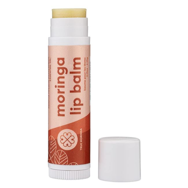 True Moringa Lip Balm - Intense Hydration & Relief for Dry Chapped Lips with Moringa and Shea Butter - 100% vegan, paraben free, sulfate free, ethically sourced