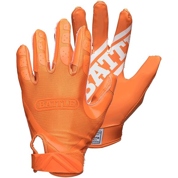 Battle Double Threat Football Gloves – Ultra-Tack Sticky Palm Receivers Gloves – Pro-Style Receiver Gloves, Adult