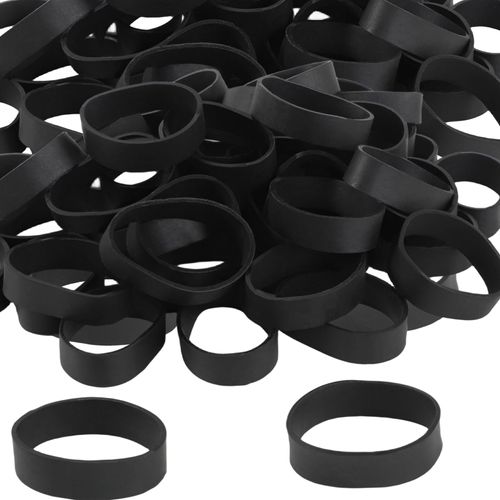 Tactical Rubber Bands Size #82 (2 1/2'' x 1/2''), 50 Pcs Black Extra Wide Small Thick Strong Heavy Duty Rubber Bands Heat Cold UV Resistant for Hunting Hiking Backpacking Camping Survival (50)