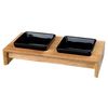 Trixie Raised Dog Bowl Set, Ceramic / Wood
