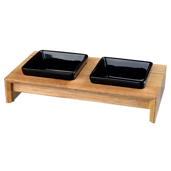 Trixie Raised Dog Bowl Set, Ceramic / Wood