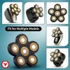 Roziapro Upgrade 6D Electric Shaver Replacement Head Freedom Head Shaver Replacement Blades Head Shavers for Bald Men Replaceable Head Waterproof Blades for Men Replacement Blade Head (Gold & Grey)