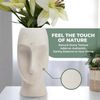 Ceramic White Head Face Vase for Flowers, Plants, and Succulents -
