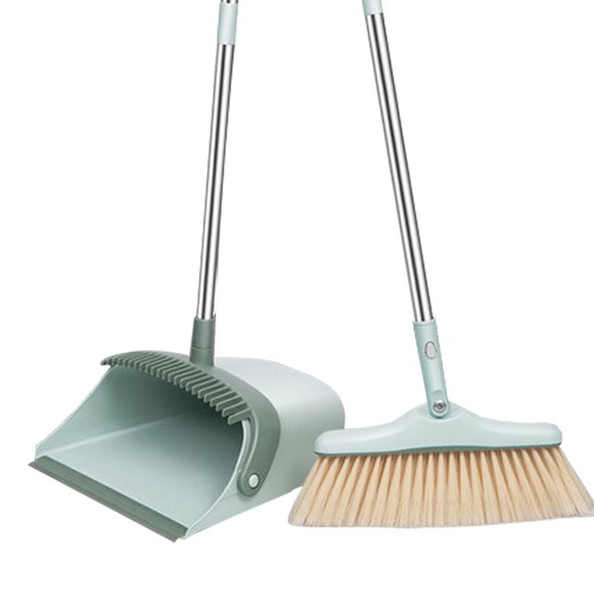 LUNPEAR Broom Dustpan Set, Outdoor Cleaning Set, Indoor, Freestanding, Long Handle Broom, Dust Removal, Stylish, Floor Cleaning, Windproof, Rotatable, For Entryway, Gardening, Garden, Veranda, Beauty