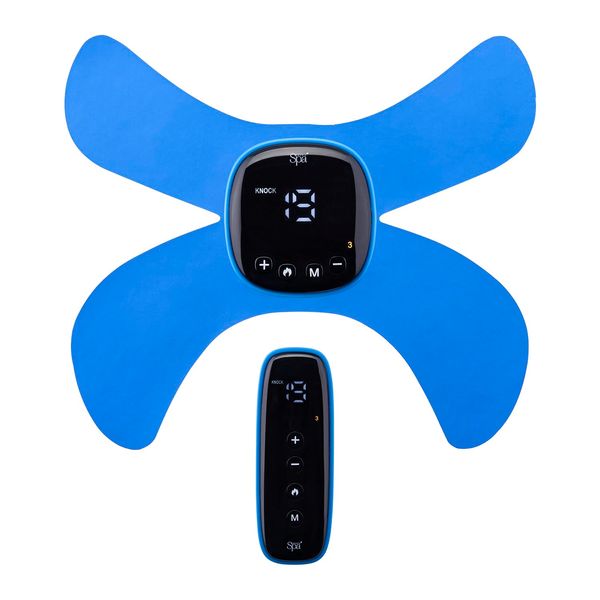 Sensio Spa Wireless TENS EMS & Heat Massager for Pain Relief, Nerve Muscle Stimulator with 19 Intensity Levels & 6 Modes, Rechargeable, Use for Legs, Back, Shoulders, Abs, Includes Remote Cont, Blue