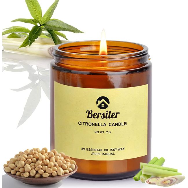 Bersiler Aromatherapy Candles, Scented Candles, 7OZ Lavender Eucalyptus Candles Stress Relief and Relax for Home & Bedroom Gift for Women/Men Soy Wax (Lavender Eucalyptus 1 Jar)