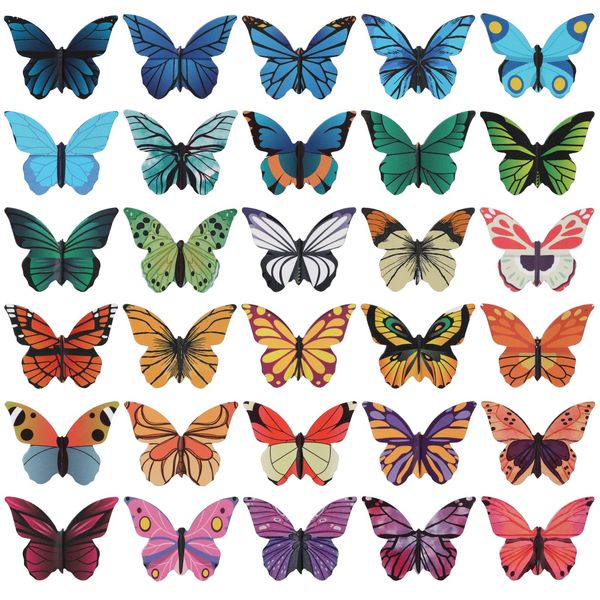 MWOOT 30Pcs Butterfly Magnetic Bookmarks, Butterfly Shape Magnet Page Markers Kit, Creative Magnetic Page Clips Bookmark for Kids Students School Office Book Lovers Reading Supplies