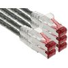 1aTTack.de - 5x 3 meter CAT6 patch cable S/FTP PIMF shielding CAT.6 RJ45 network cable Ethernet cable DSL LAN router switch modem patch panel - transparent - 5 pieces