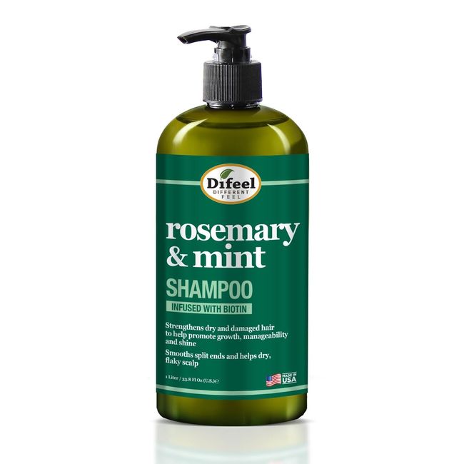 Difeel Rosemary and Mint Hair Strengthening Shampoo with Biotin 33.8 oz.