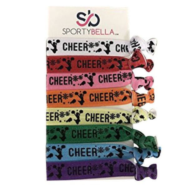 Infinity Collection Cheer Hair Ties- Girls Cheer Hair Accessories- Cheerleading Elastics for Cheerleaders & Cheer Teams