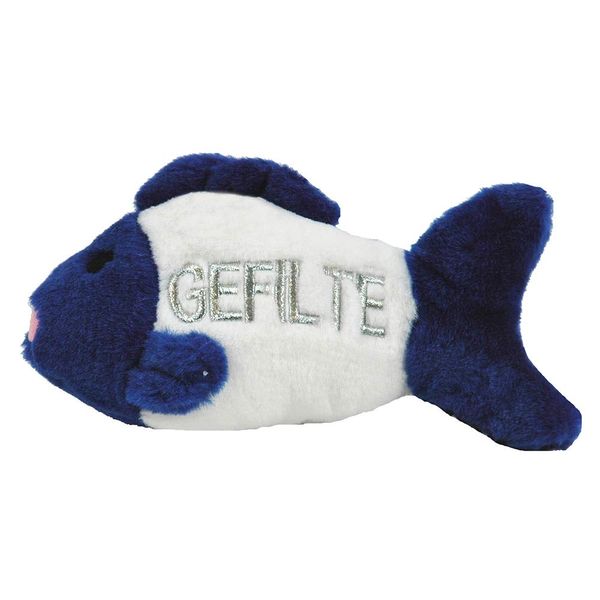 Multipet Gefilte Fish 4.5" Dog Toy, White/Blue