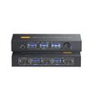 Displayport KVM Switch 1 Monitors 2 Computers 4K@144Hz USB3.0 KVM Switch for 2 Computers Share 1 Monitors and 4 USB Devices Support Extended/Copy Mode with Desktop Controller