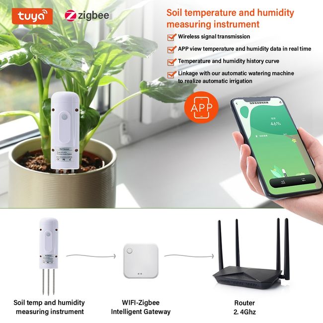 zigbee wireless soil moisture sensor intelligent