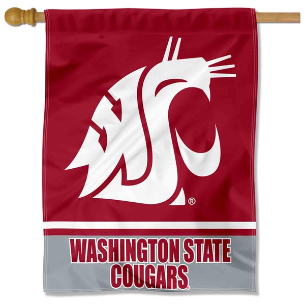 Washington State Cougars Wordmark Logo House Flag Banner