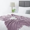 BOURINA Textured Solid Soft Sofa Throw Couch Cover Knitted Decorative Blanket,Light Lavender, 127x152cm