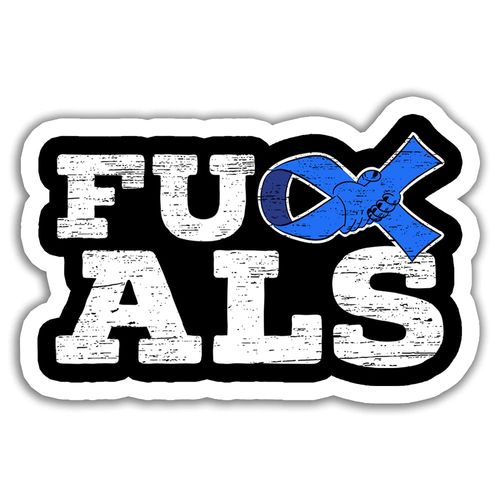 (3in - 3Pcs) Fuck ALS Awareness Month Blue Ribbon Support Squad Fighter Sticker - Gifts Decoration Auto Tablet Laptop Wall Window Bumper Water Bottle Helmet Cars Trucks A4-03092121