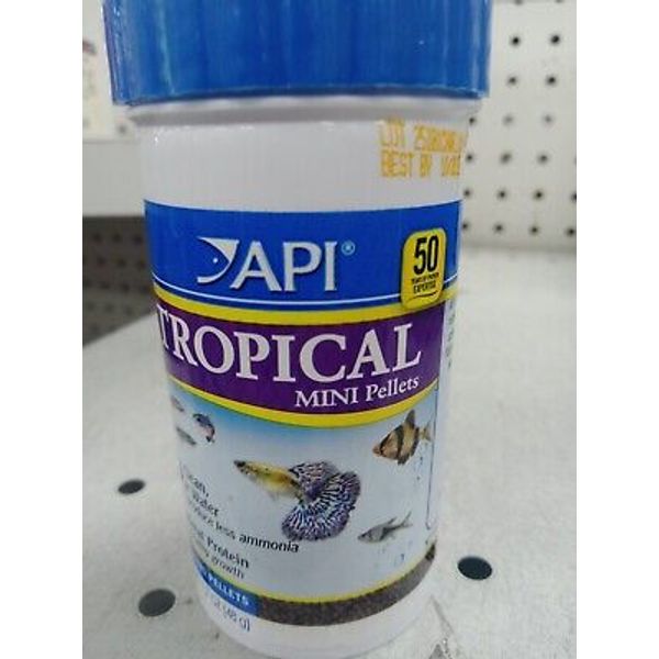 API TROPICAL MINI PELLETS Mini Sinking Pellets Fish Food 1.7-Ounce Container NEW