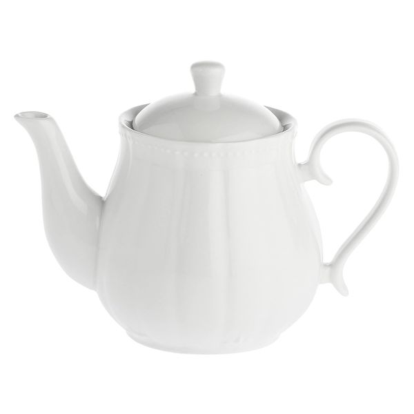 la Porcellana Ducale Tea Pot with Filter Gift Box, Porcelain, White, 12 x 12 x 15 cm