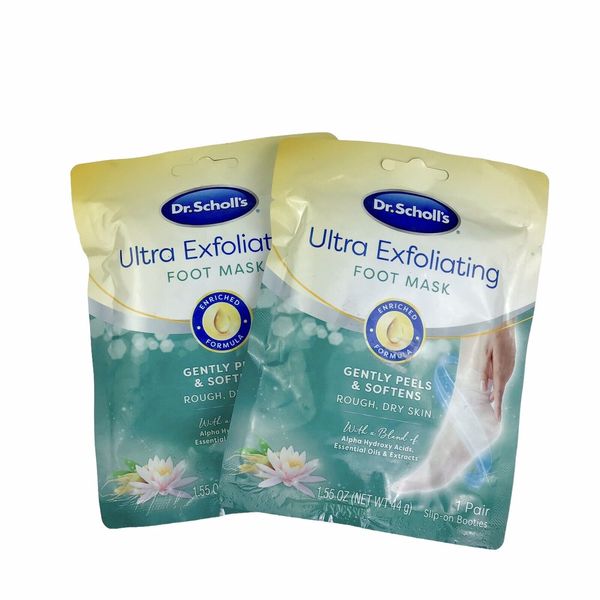 Dr. Scholl's Ultra Exfoliating Foot Mask Gently Peels & Softens Rough 2 Pack