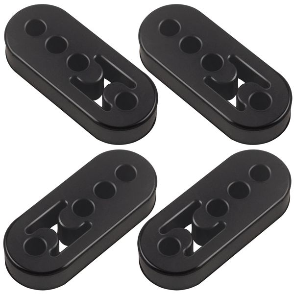 MetVot Rubber Exhaust Hanger 4 Pack, 4 Holes Adjustable Muffler Hanger, Universal Muffler Exhaust System, Insulator Bushing Mount, Weather-Proof High Density Tail Pipe Hanger