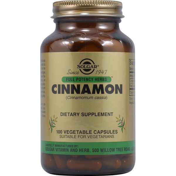 Solgar, Full Potency Herbs, Cinnamon, 100 Veggie Caps - 2pc