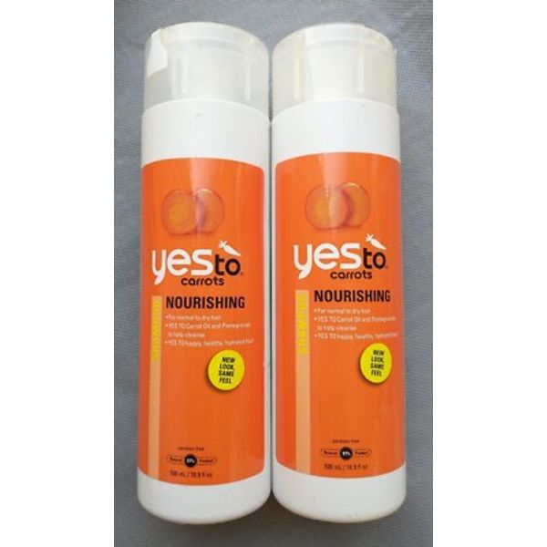 2 YES TO CARROTS NOURISHING Shampoo 500ML 16.9 Oz Hard to find
