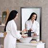 Rectangular Wall Mirror 24" x 36" Bathroom Mirror Black PS Frame Vanity Mirror 