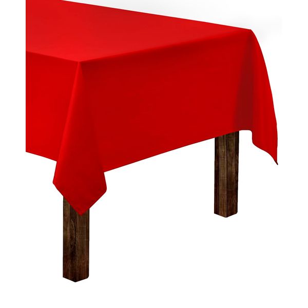 Gee Di Moda Rectangle Tablecloth - 60 x 102 Inch Red Table Cloth for 6 Foot Rectangle Table - Heavy Duty Washable Fabric - for 6 Ft Buffet Table, Holiday Party, Dinner, Wedding & Baby Shower