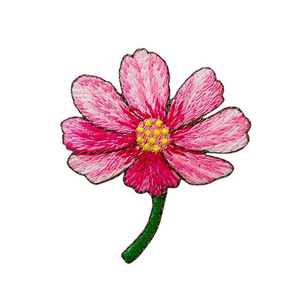 Mono Quick Applique Flower with Stem Pink