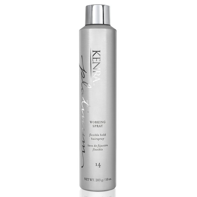 Kenra Platinum Working Spray 14 80% | Flexible Hold Hairspray | Fast-Drying, Non-Sticky | Creates Volume & Texture | Leaves Hair With Frizz-Free Shine | All Hair Types | 10 oz