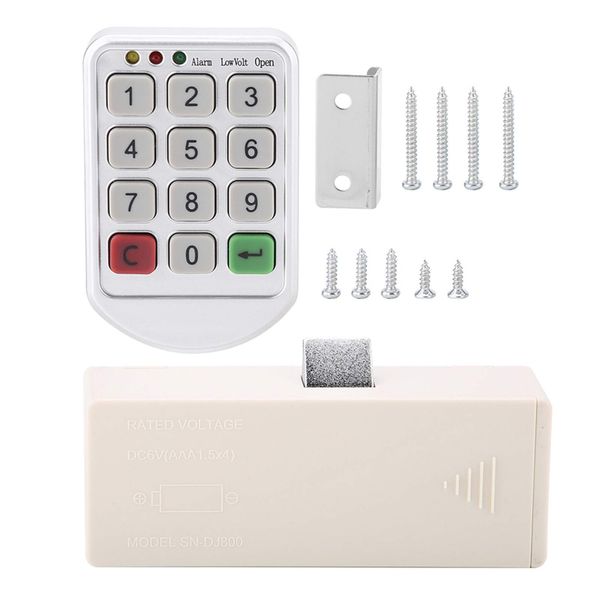 Electronic Cabinet Lock Kit Set, ABS Plastic Panel Digital Electronic Intelligent Password Keypad Number Cabinet Door Code Lock for Office Cabinets, DrawerAccess Control System
